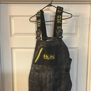 Huk Black Overalls with Yellow Accents
